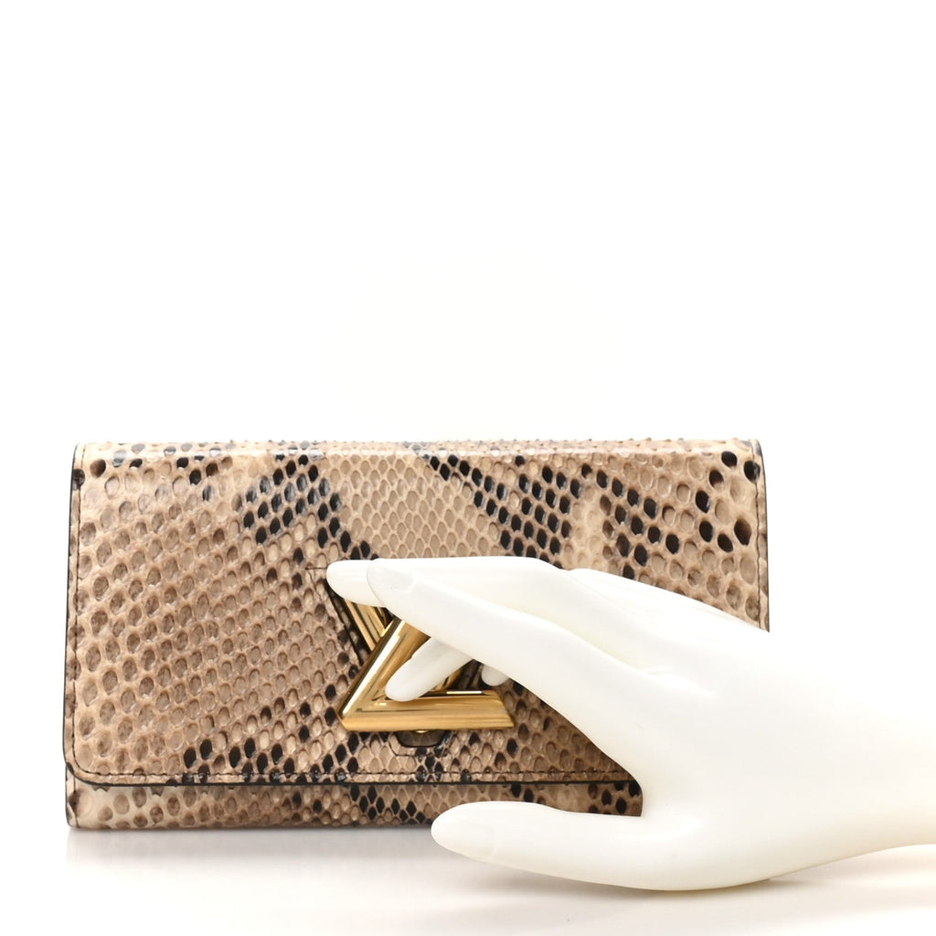 Louis Vuitton Snakeskin Twist Wallet Brown