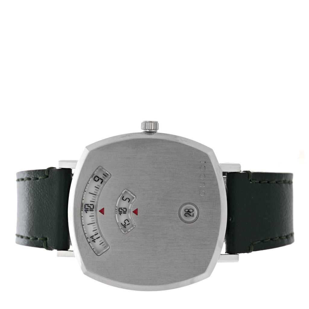 Gucci Stainless Steel Calfskin 35mm Grip Quartz Watch Black