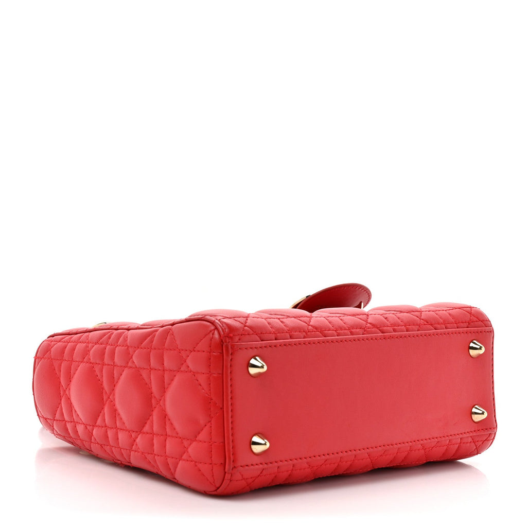 Christian Dior Lambskin Cannage Small My ABCDior Lady Dior Red