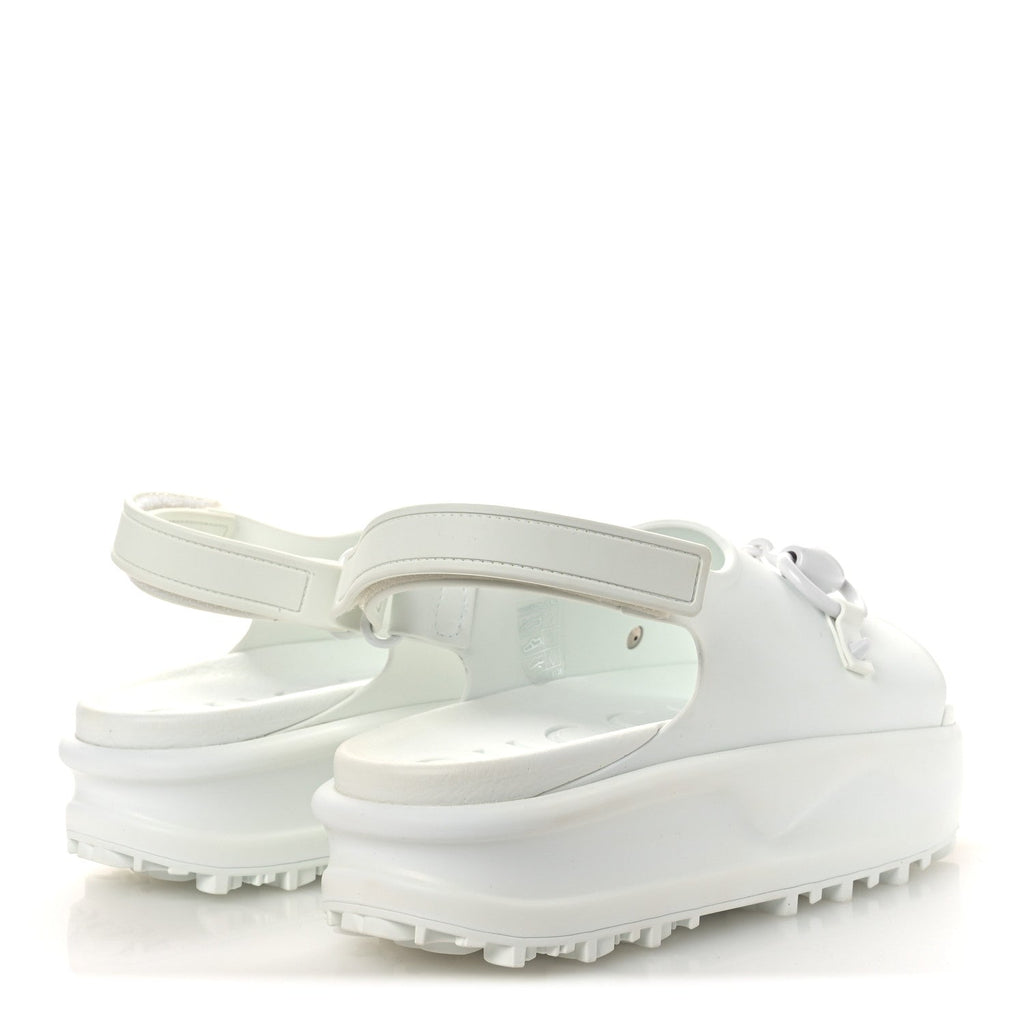 Gucci Soft Rubber Horsebit Touch Womens Strapped Sandals 38 Great White