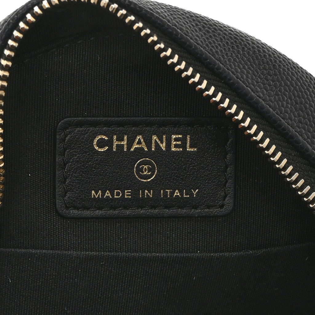 Chanel Caviar Quilted Round Filigree Crossbody Black
