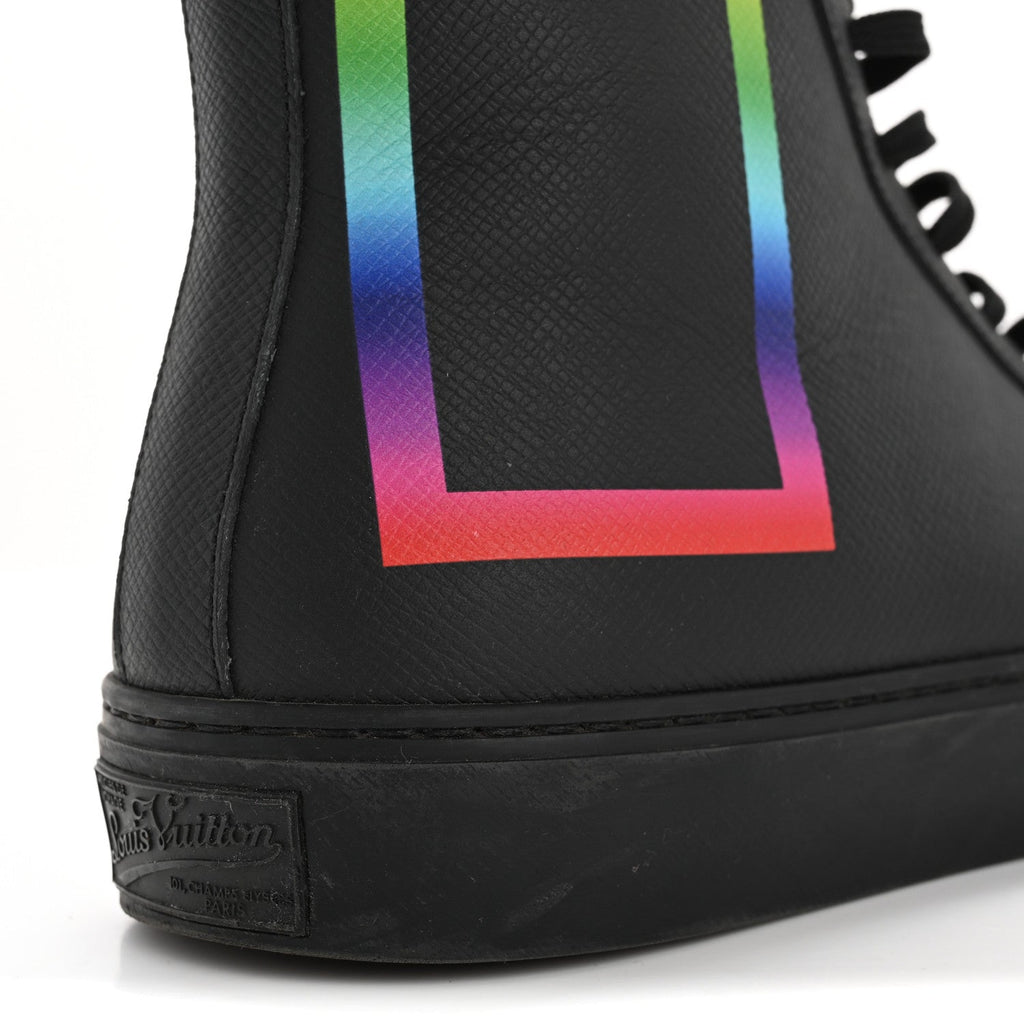 Louis Vuitton Calfskin LV Tattoo Sneaker Boots 8 Black