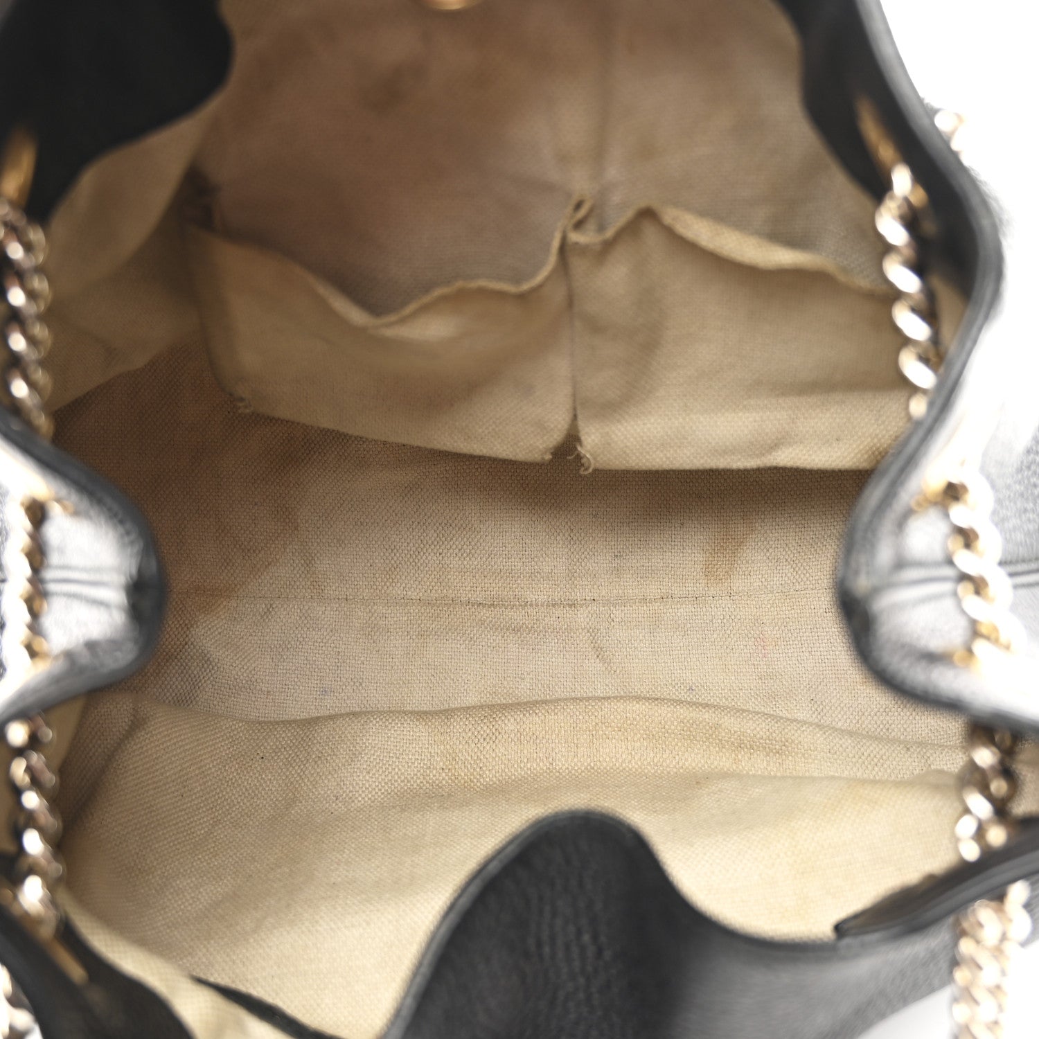Gucci Pebbled Calfskin Medium Soho Chain Shoulder Bag Black