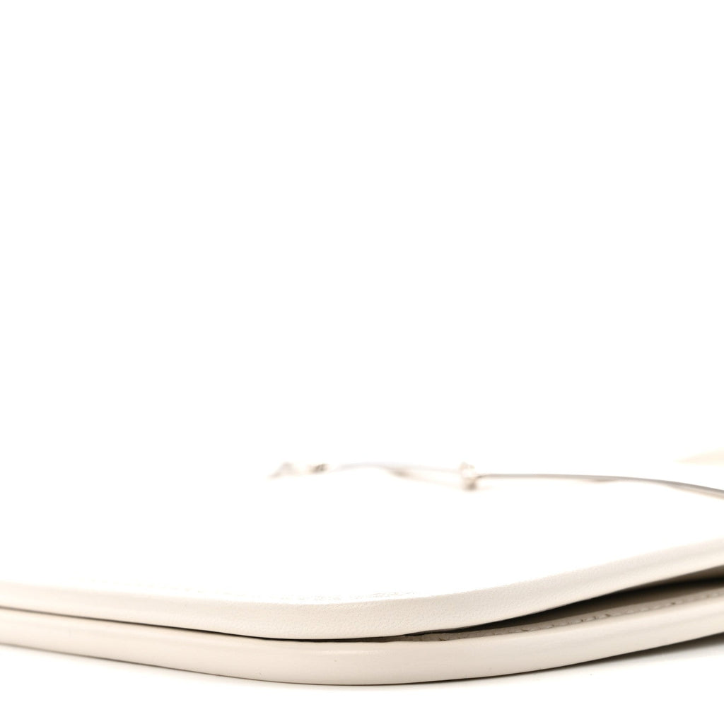 Gucci Calfskin Horsebit Slim Shoulder Bag White