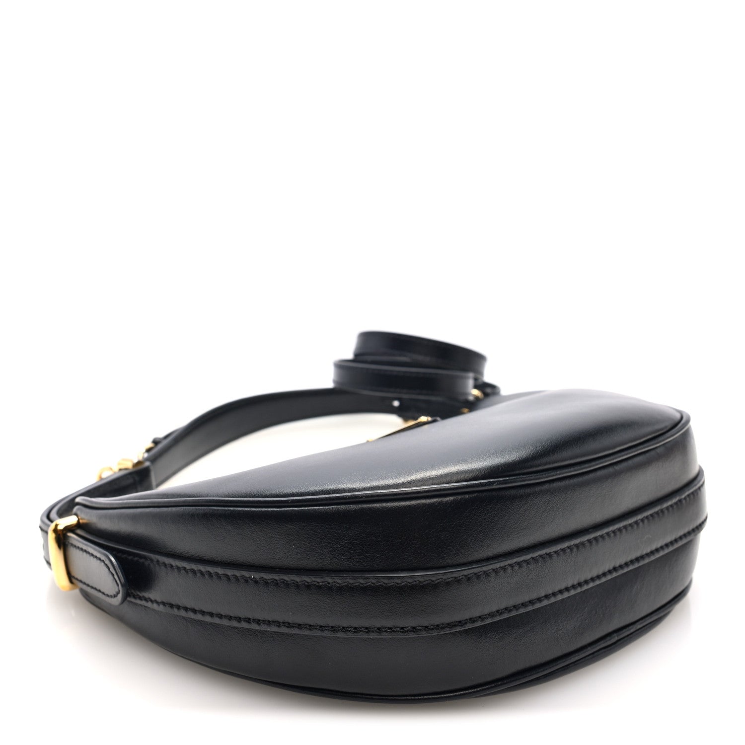 Prada Soft Calfskin Arque Shoulder Bag Black