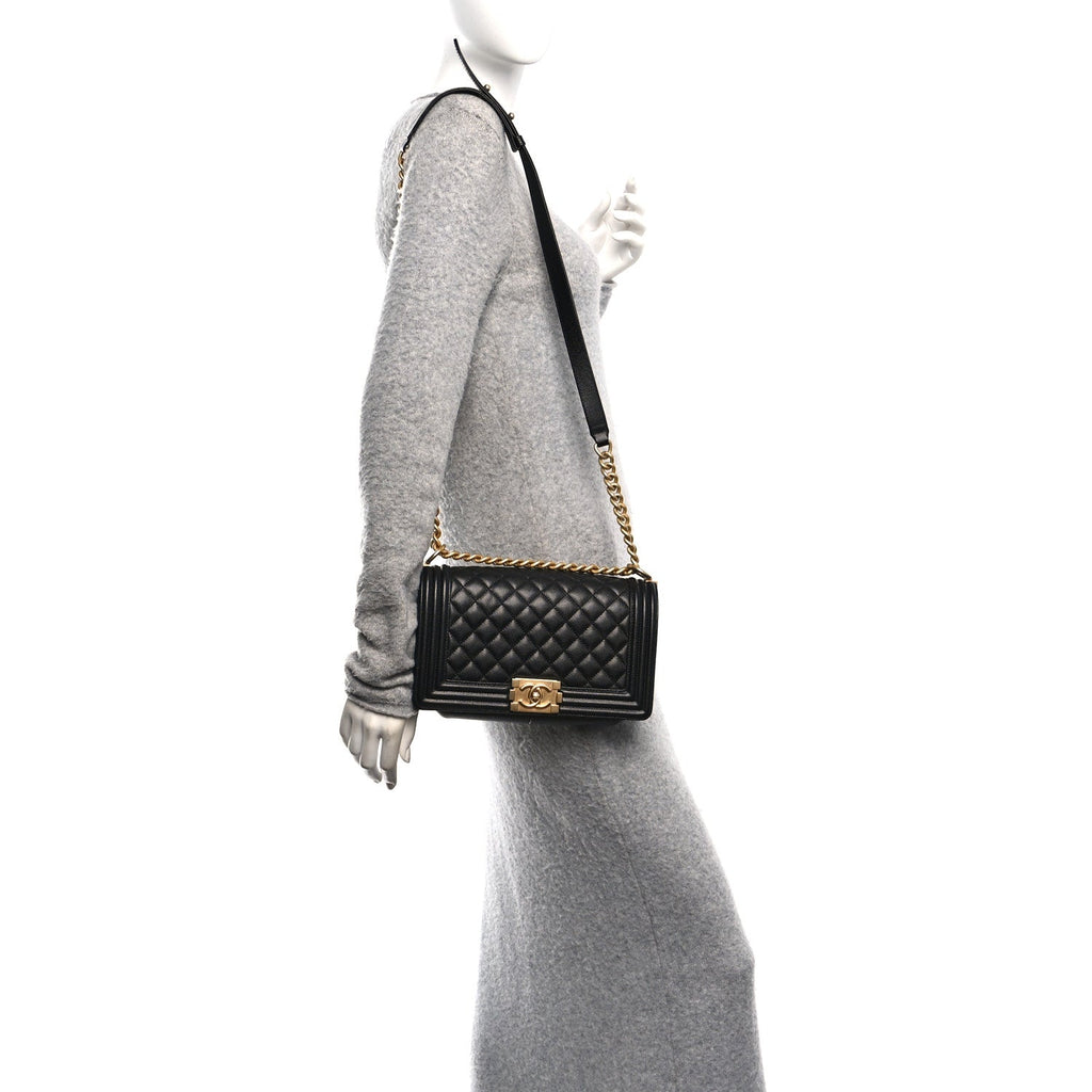 Chanel Caviar Quilted Medium Boy Flap Black