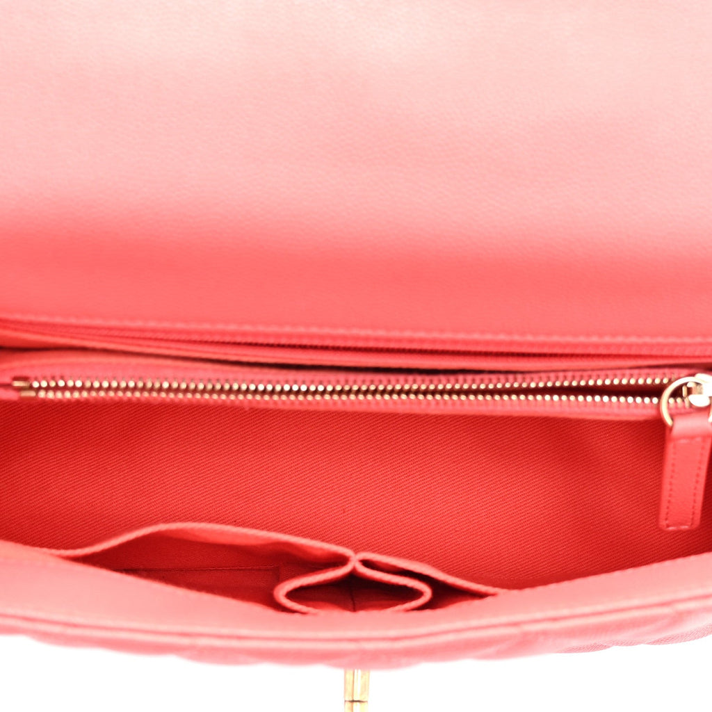 Chanel Caviar Quilted Small Coco Handle Flap Pink