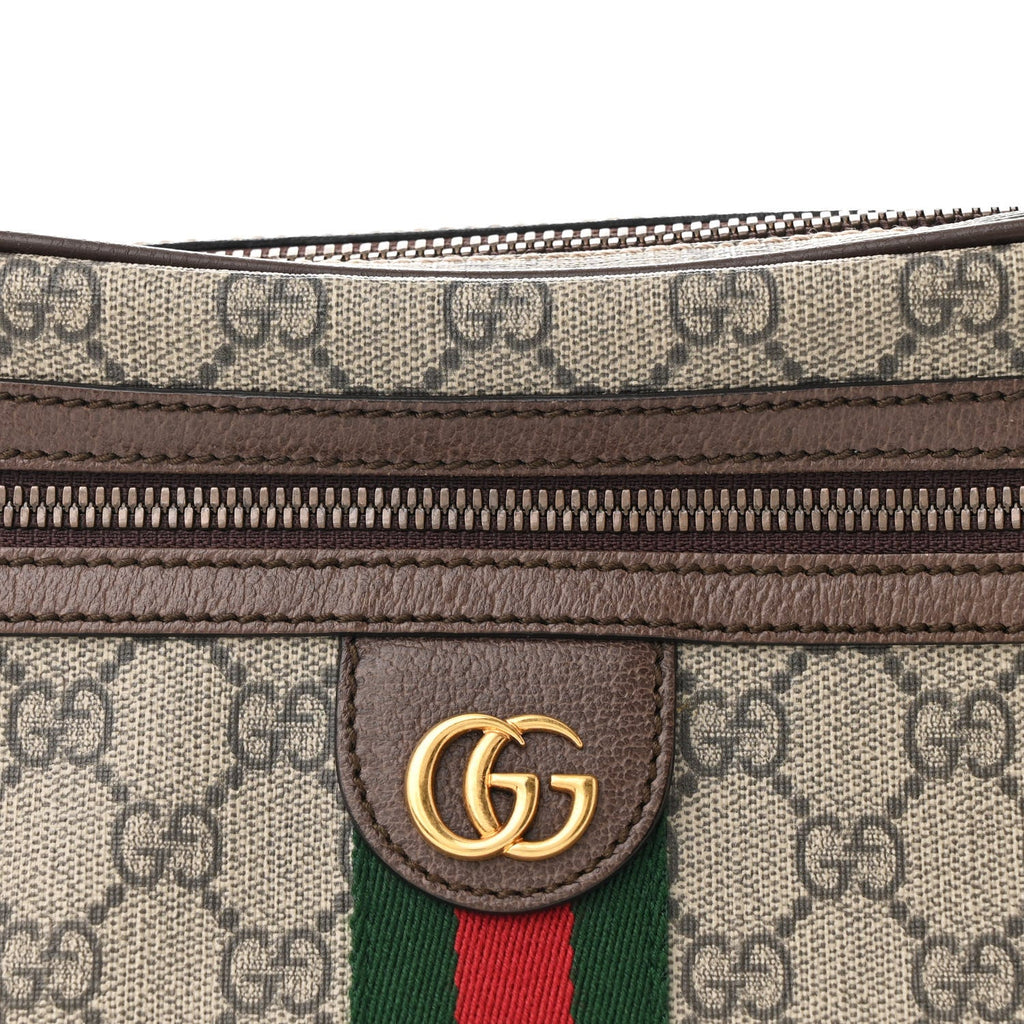 Gucci Soft GG Supreme Monogram Medium Ophidia Belt Bag Dark Brown