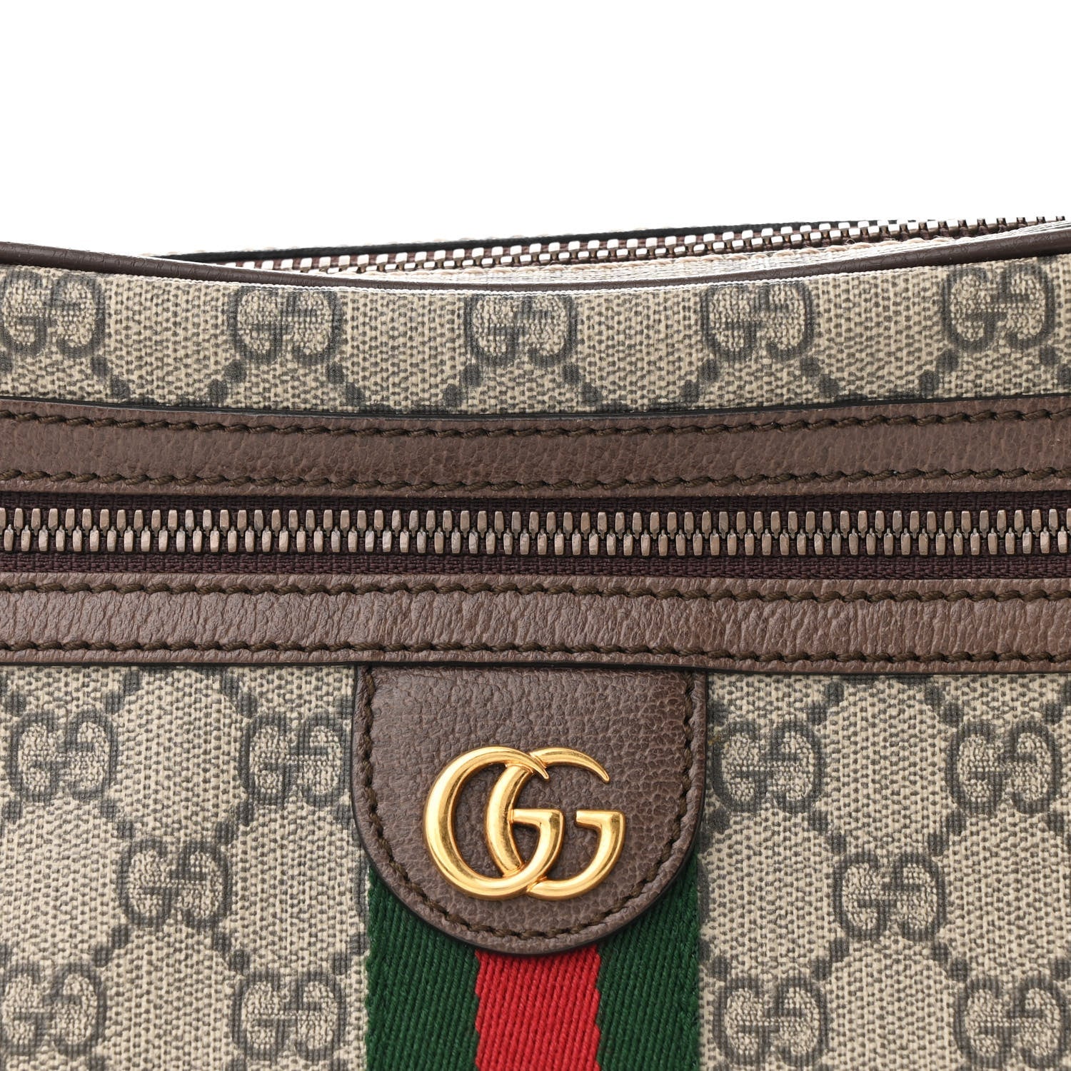 Gucci Soft GG Supreme Monogram Medium Ophidia Belt Bag Dark Brown