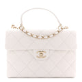 Chanel Caviar Quilted Medium Retro Twist Top Handle Flap White