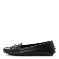 Louis Vuitton Grained Calfskin Close Up Flat Loafer 37 Black