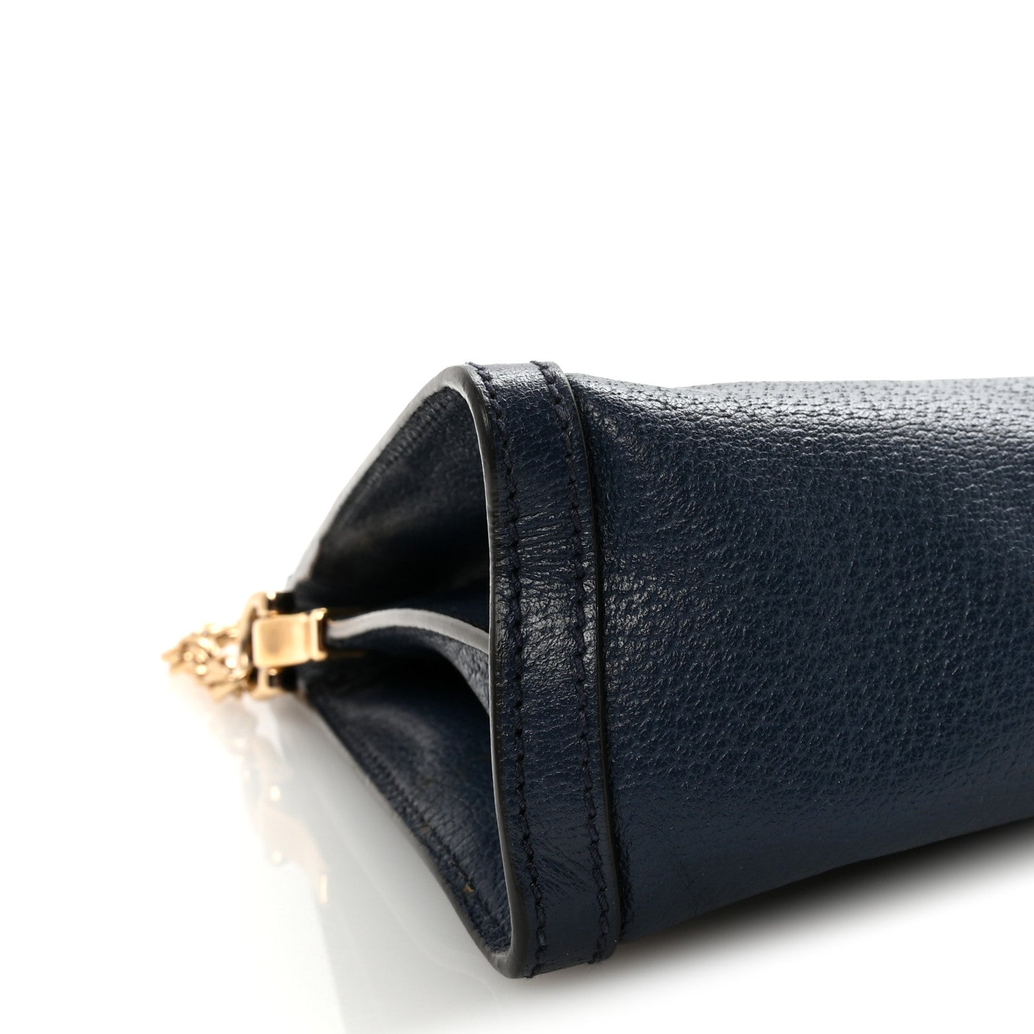 Gucci Textured Calfskin Web Medium Ophidia Chain Shoulder Bag Blue Agata