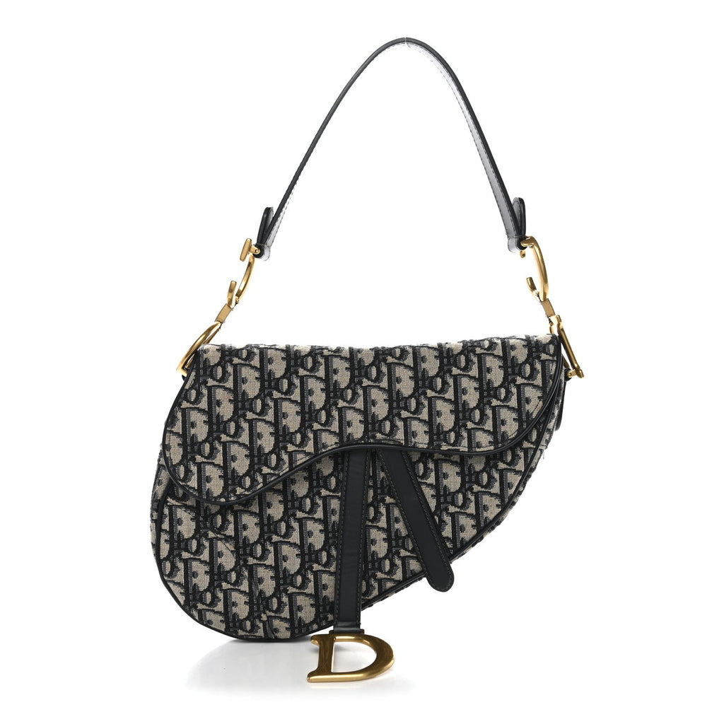 Christian Dior Oblique Saddle Bag Blue