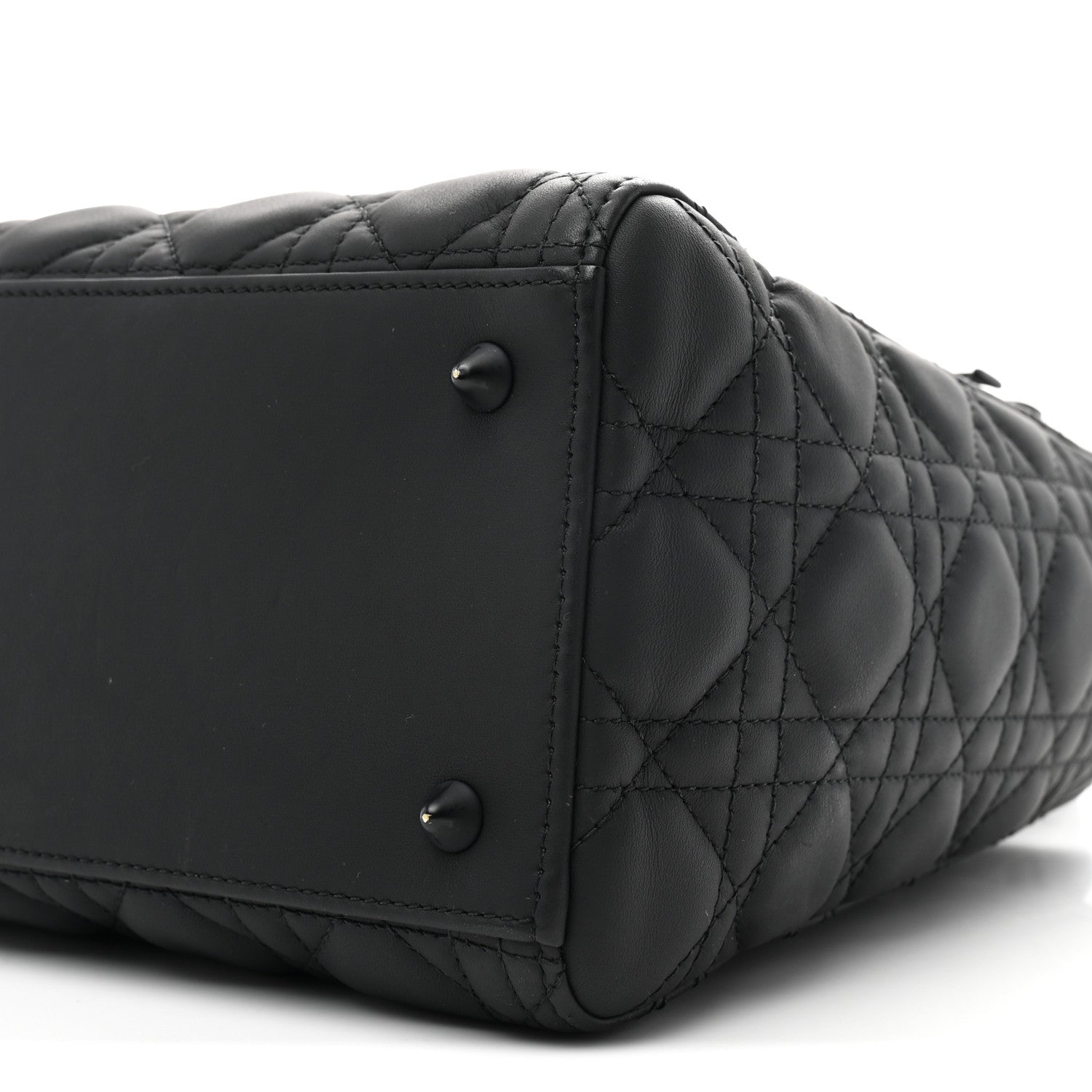 Christian Dior Ultra Matte Calfskin Cannage Medium Lady Dior Black