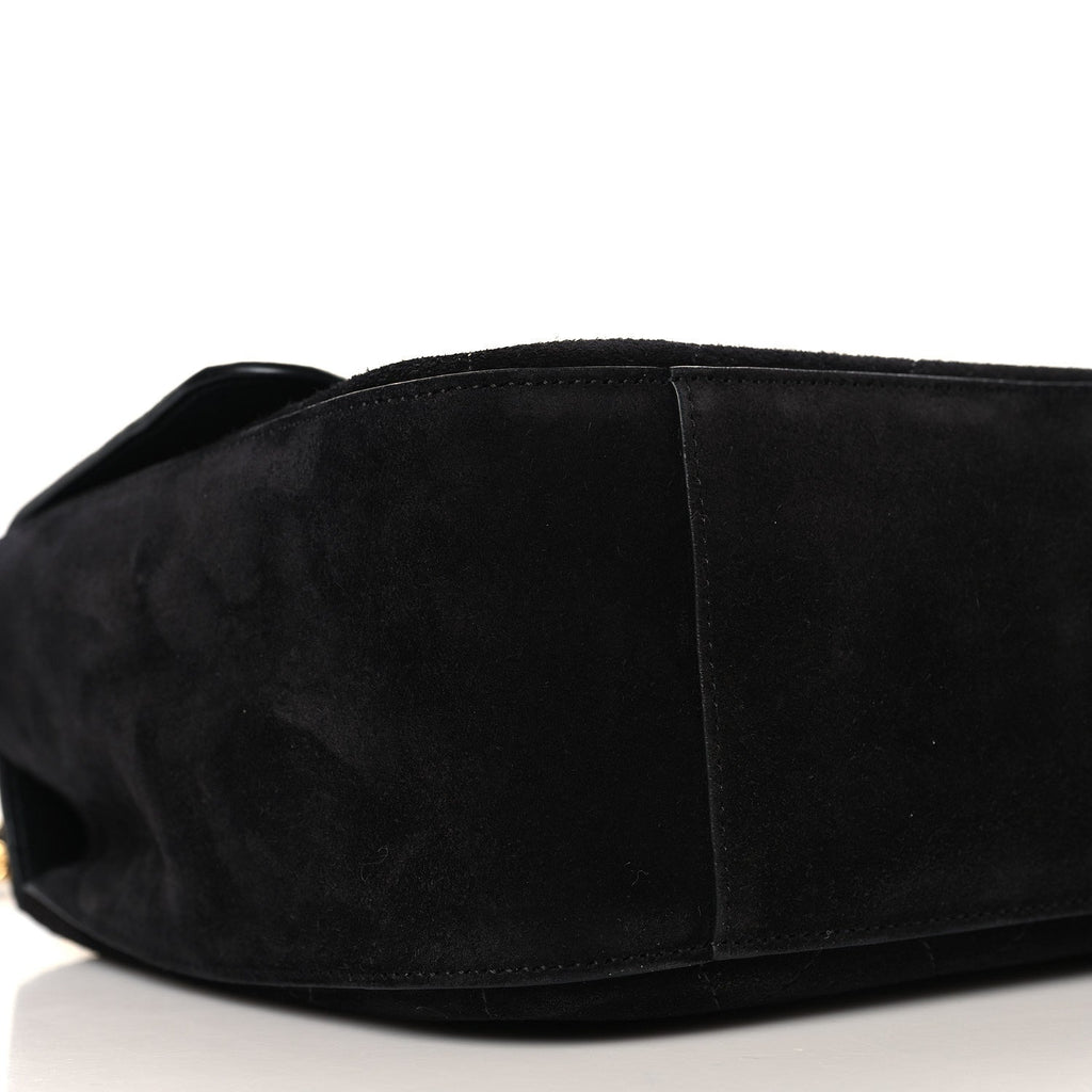 Chanel Suede Calfskin Small Souplissimo Maxi Flap Black