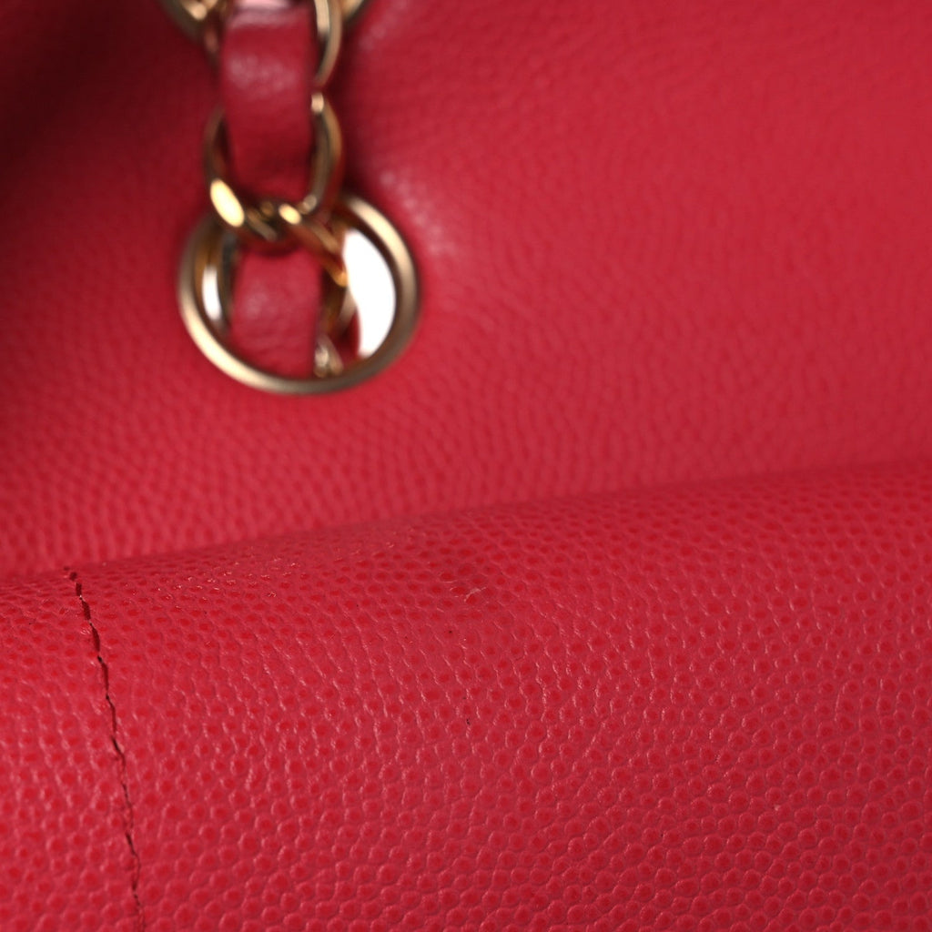Chanel Caviar Quilted Medium Double Flap Dark Pink
