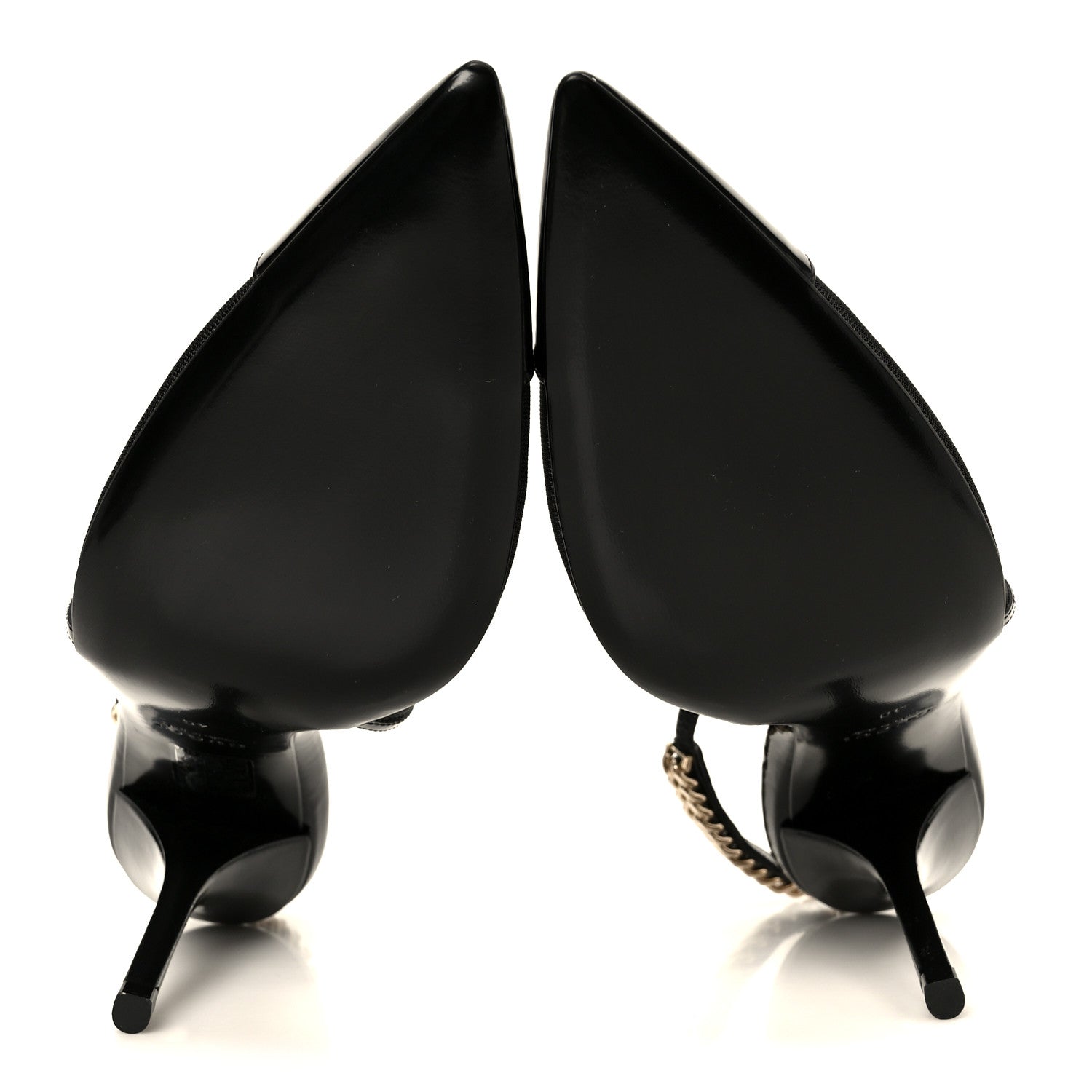 Gucci Tela Retino Patent Signoria 105mm Slingback Pumps 40 Black