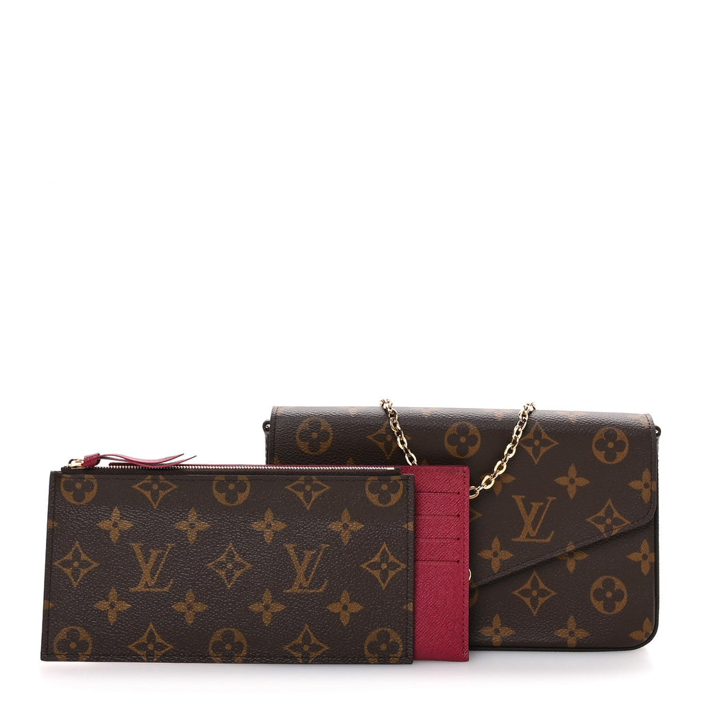 Louis Vuitton Monogram Pochette Felicie Chain Wallet Fuchsia