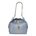 Chanel Washed Denim Quilted Medium Chanel 25 Handbag Blue