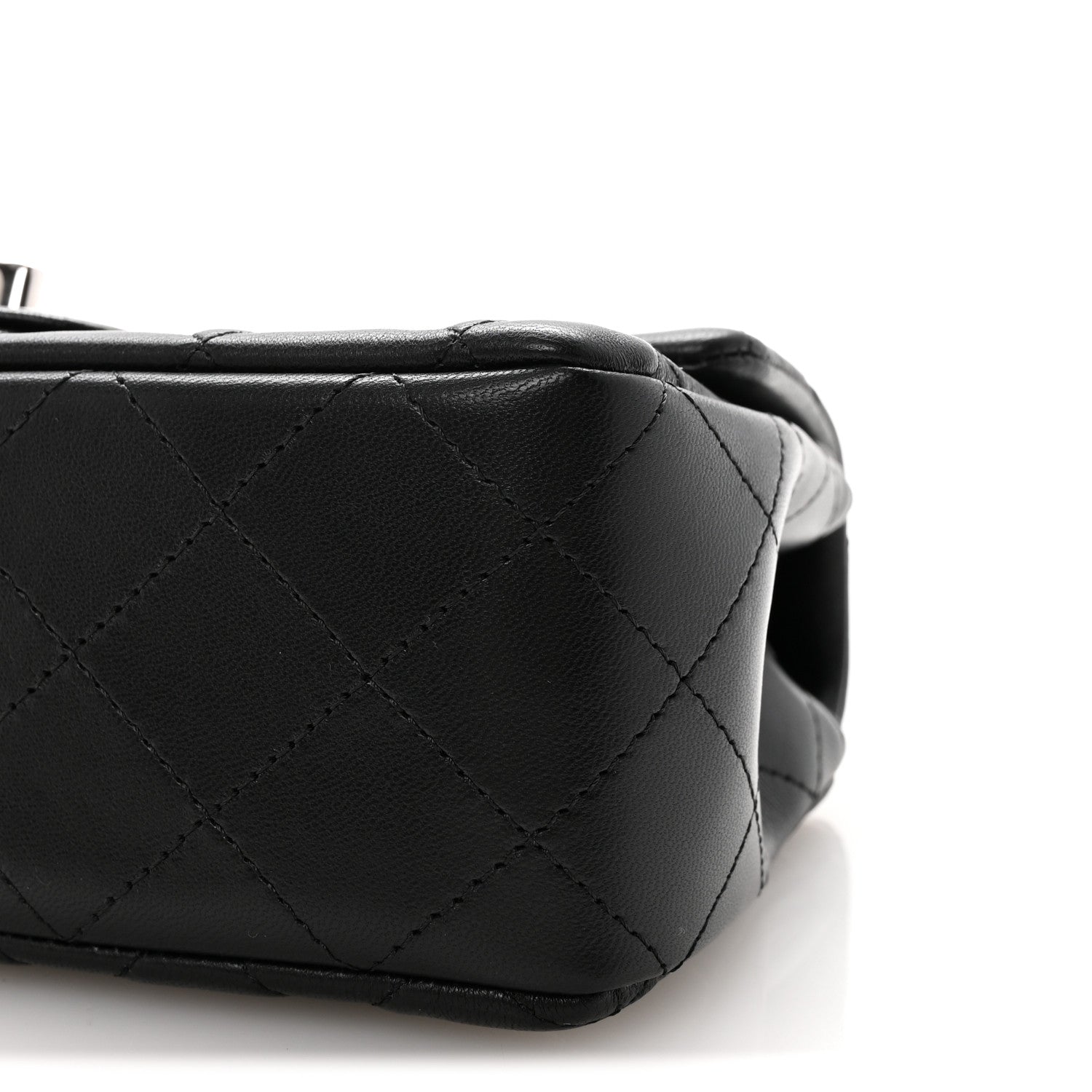 Chanel Lambskin Quilted Mini Rectangular Flap Black