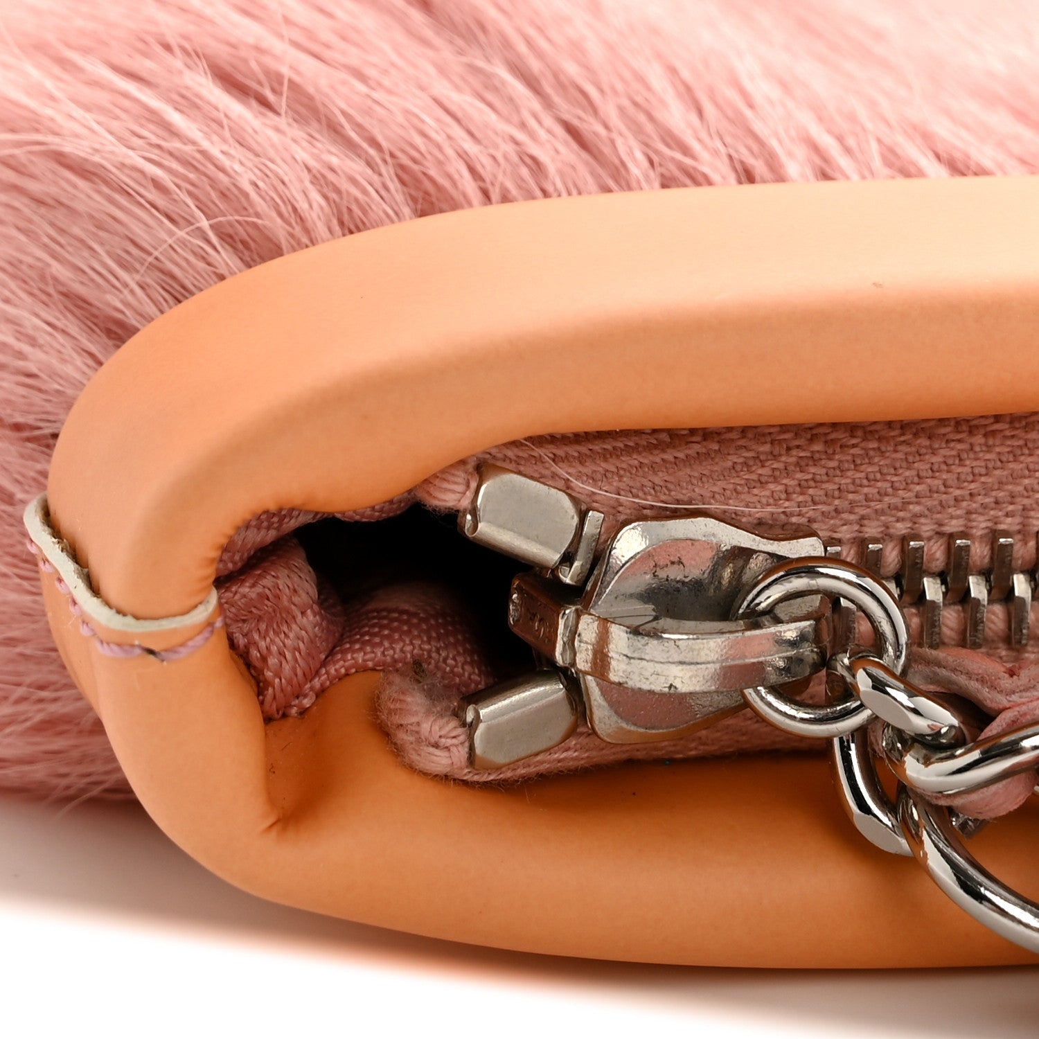 Chanel Rabbit Fur N°5 Pochette Pink Orange