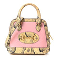 Gucci Snakeskin Boarded Plutone Calfskin Mini Horsebit 1955 Top Handle Bag Wild Rose Beige