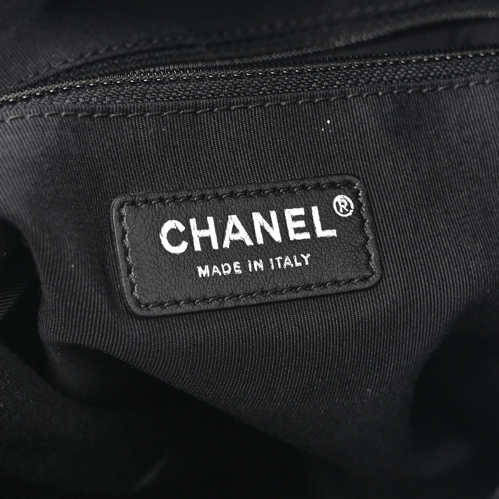 Chanel Calfskin Chain 20s Signature Tote Black