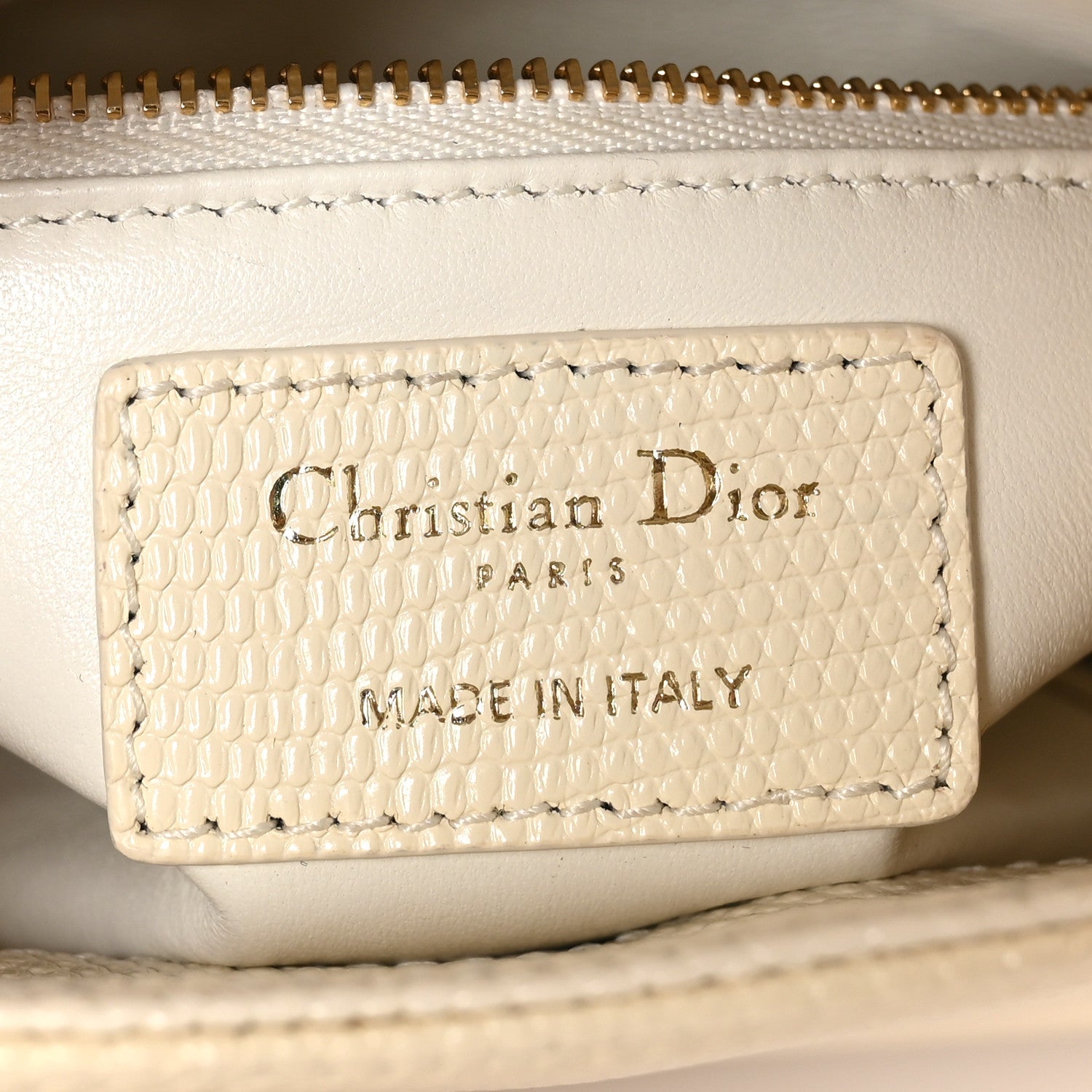 Christian Dior Lizard Mini Lady Dior White