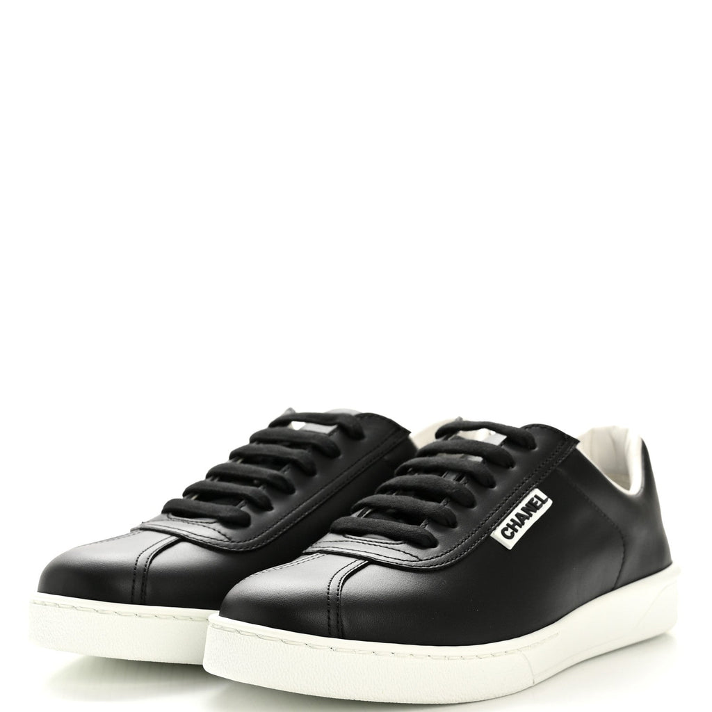 Calfskin CC Womens Sneakers 37.5 Black