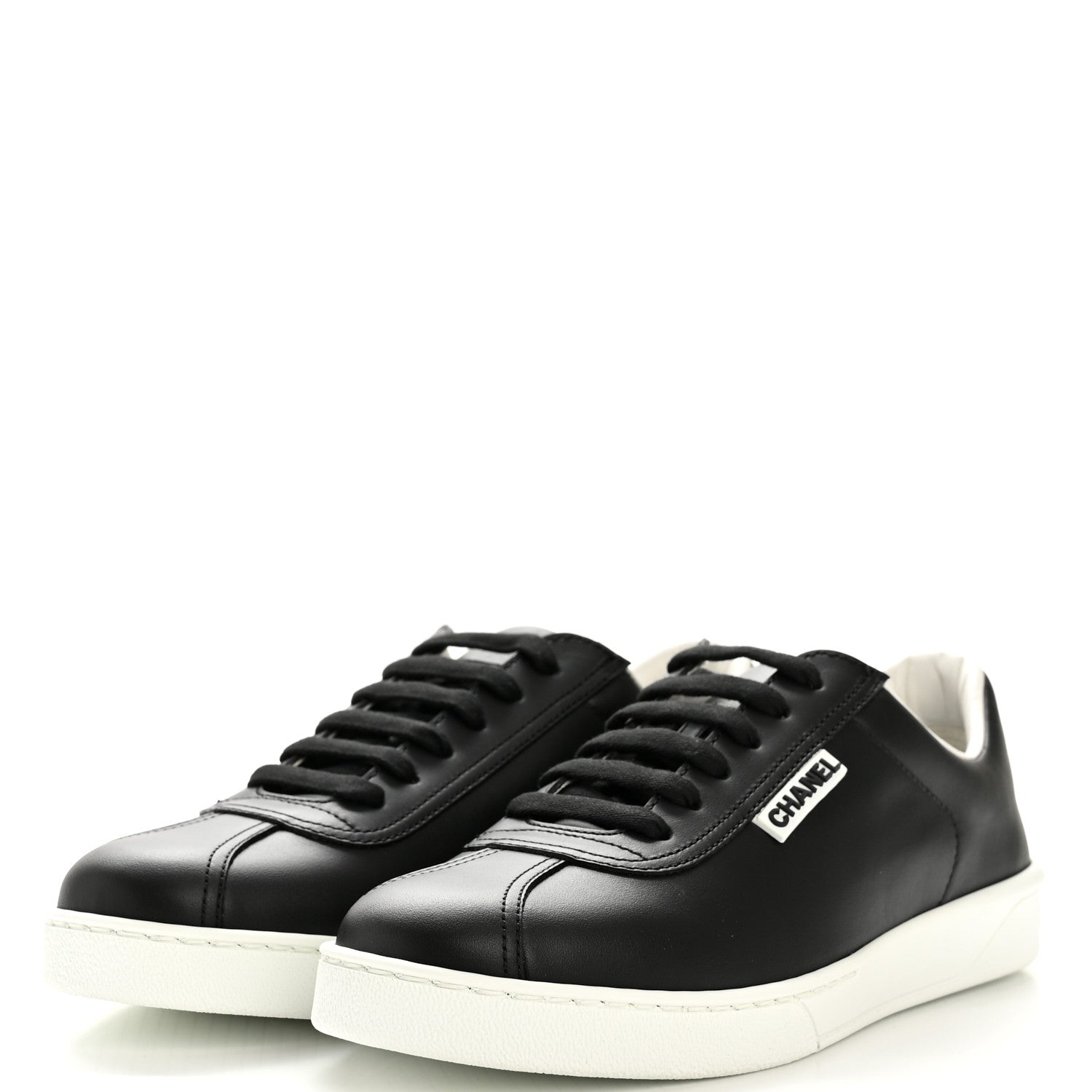 Calfskin CC Womens Sneakers 37.5 Black