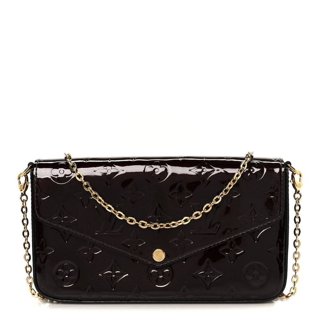 Louis Vuitton Vernis Pochette Felicie Chain Wallet Amarante