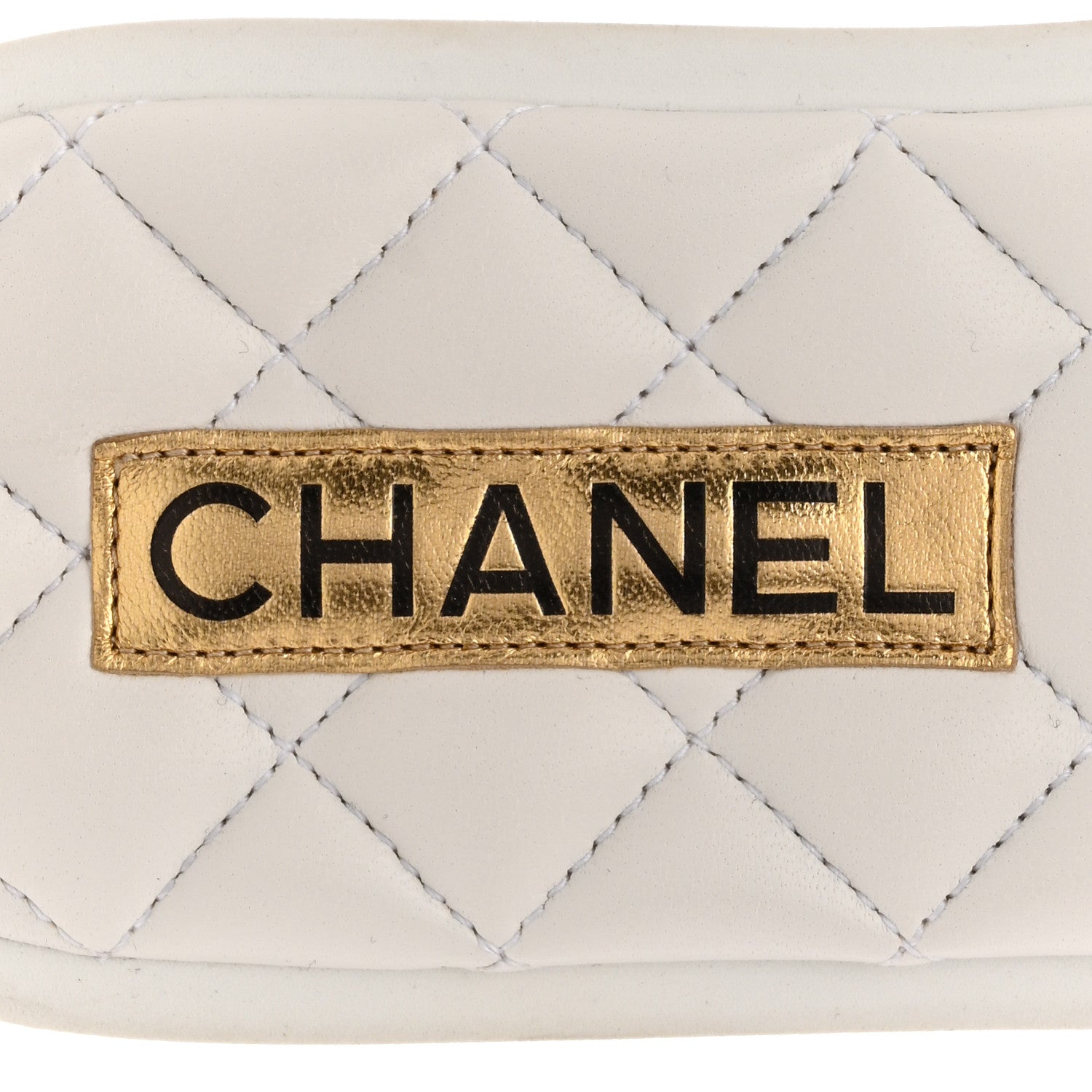 Lambskin Quilted Textured CC Mules Sandals 41.5 White