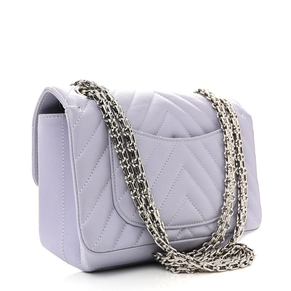 Chanel Aged Calfskin Chevron Quilted 2.55 Reissue Mini Flap Light Purple