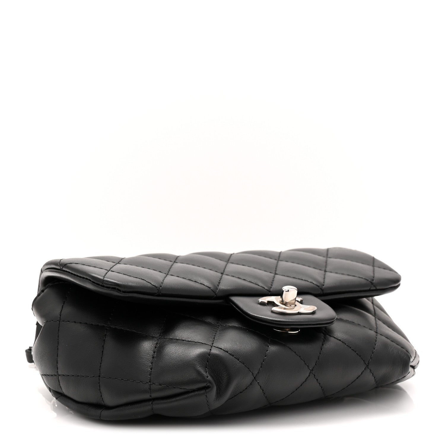 Chanel Calfskin Quilted CC Uniform Flap Belt Bag Black
