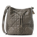 Christian Dior Calfskin Macrocannage Medium D-Motion Bag Clay Green