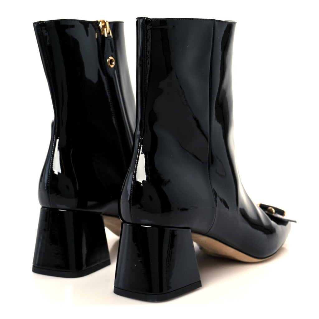 Louis Vuitton Patent Calfskin Shake Ankle Boots 38 Black