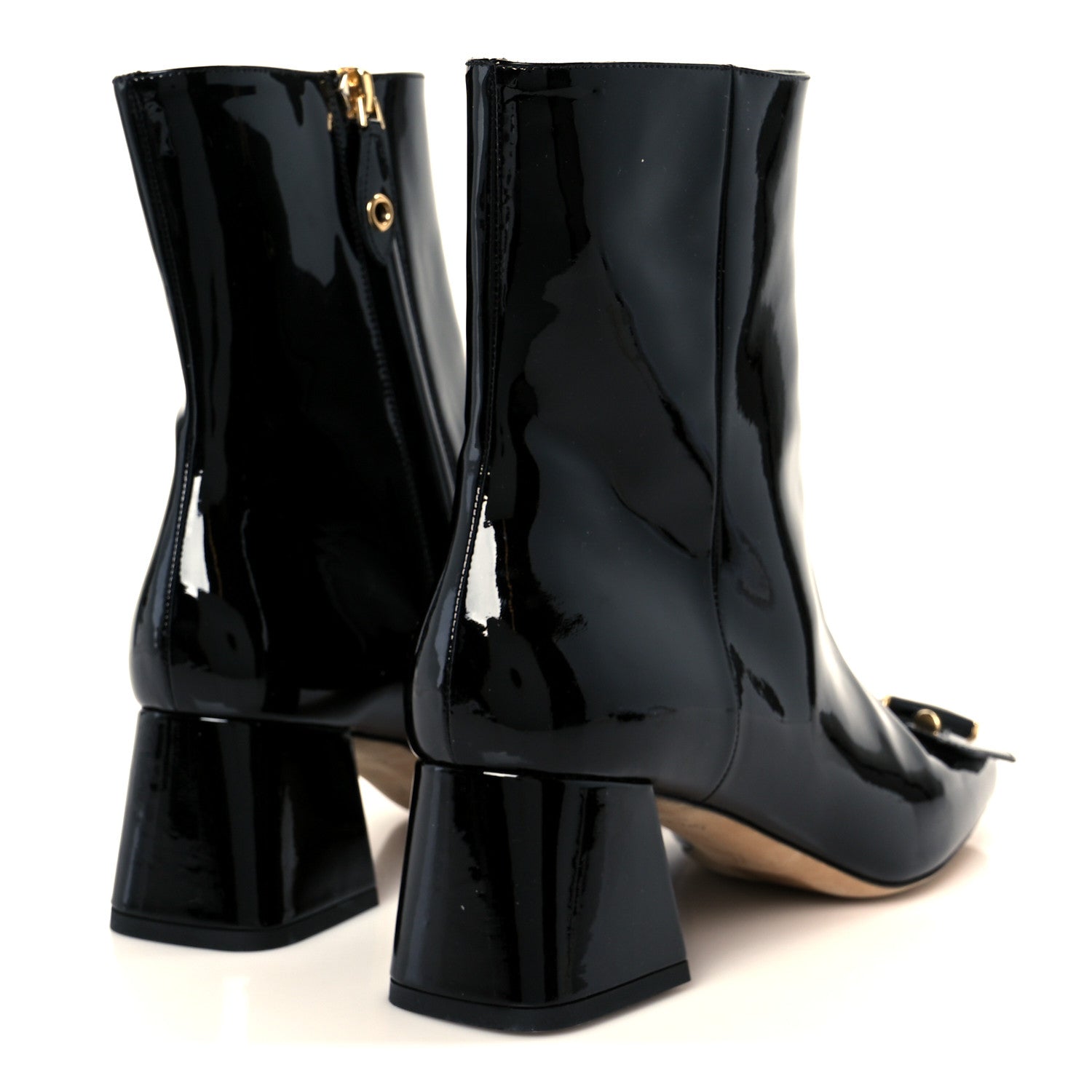 Louis Vuitton Patent Calfskin Shake Ankle Boots 38 Black