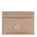 Gucci Calfskin Matelasse GG Marmont Card Holder Porcelain Rose