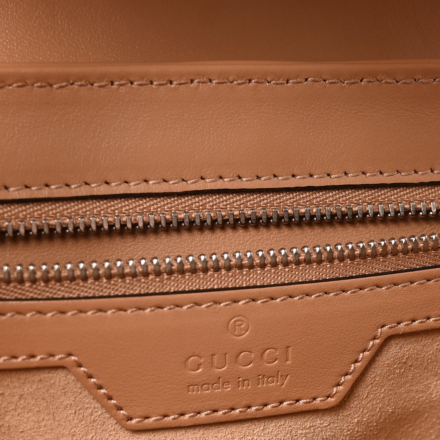Gucci Calfskin Matelasse Aria Small GG Marmont Shoulder Bag Camelia