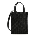 Gucci Denim Cuoio Harness GG Monogram Mini Ophidia Tote Bag Black Medium Grey
