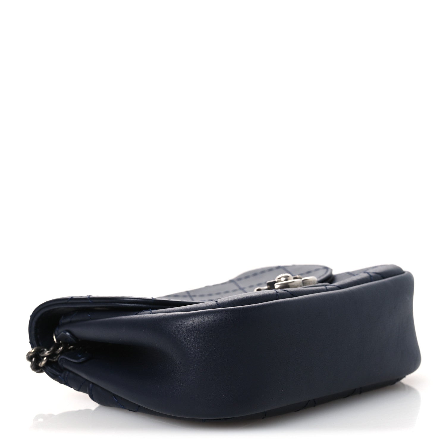 Chanel Calfskin Stitch CC Small Flap Navy Blue