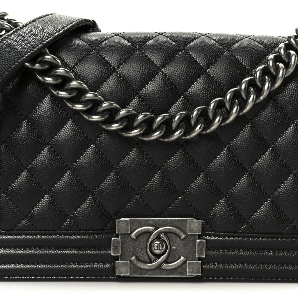 Chanel Caviar Quilted Medium Boy Flap Black
