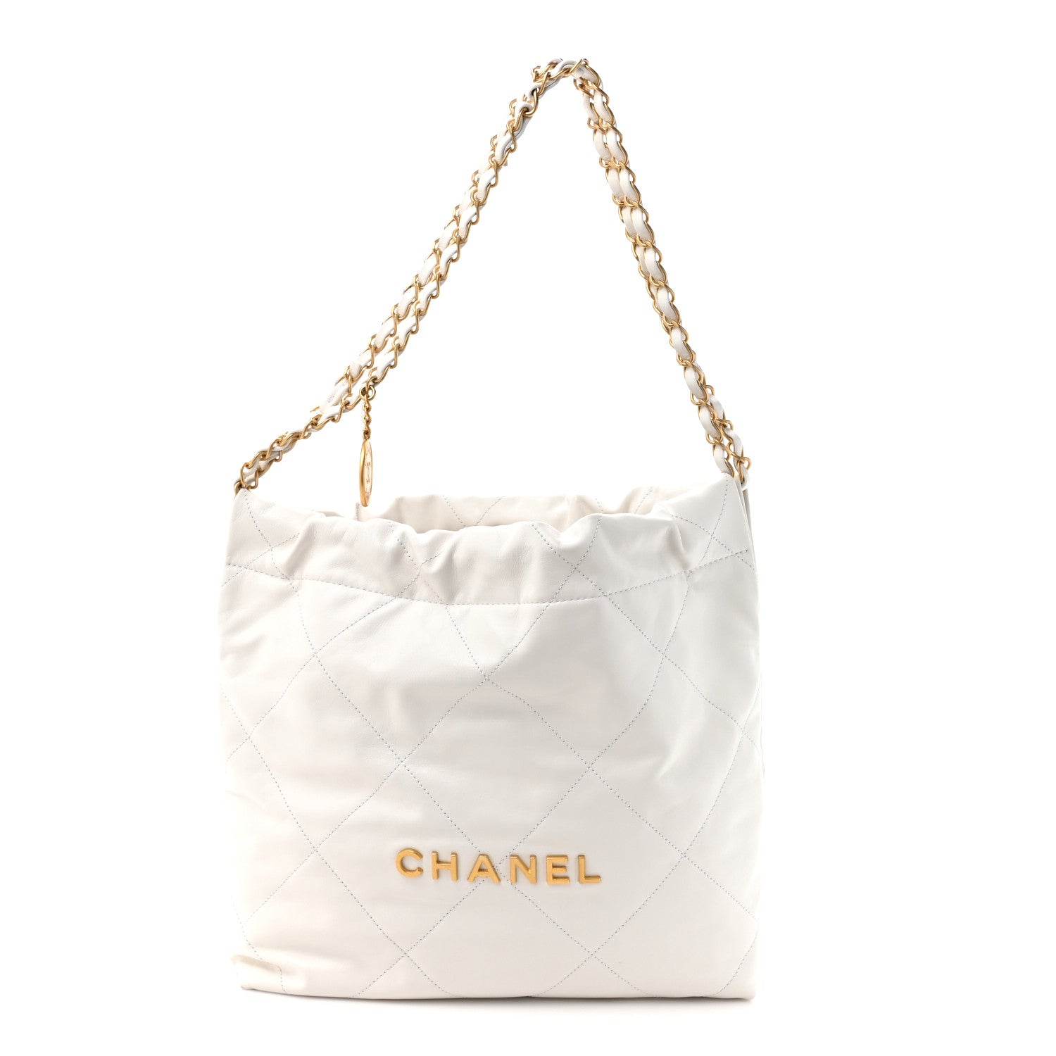 Chanel Shiny Calfskin Quilted Small Chanel 22 White