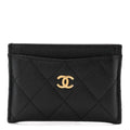 Caviar Quilted Card Holder Black