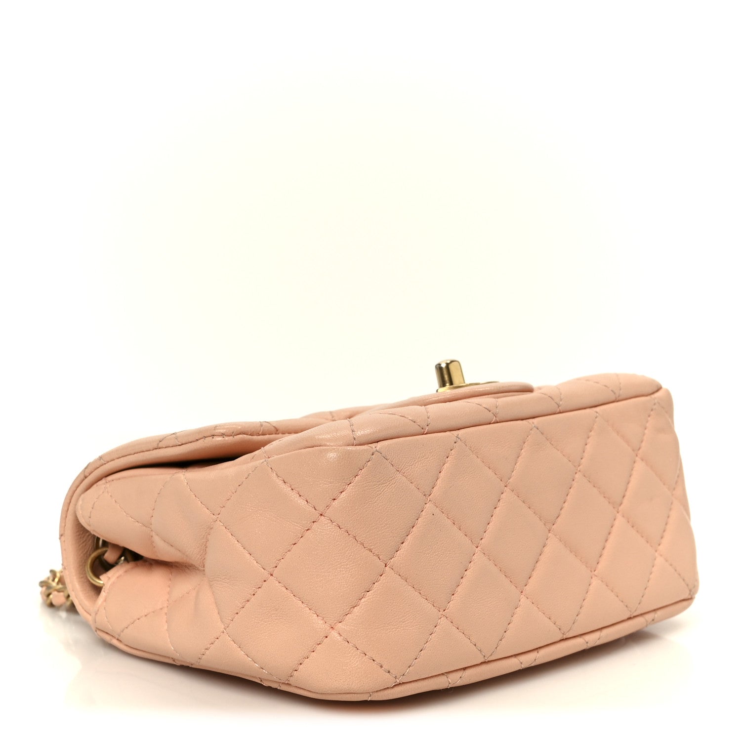 Chanel Lambskin Quilted Mini Pearl Crush Flap Light Orange