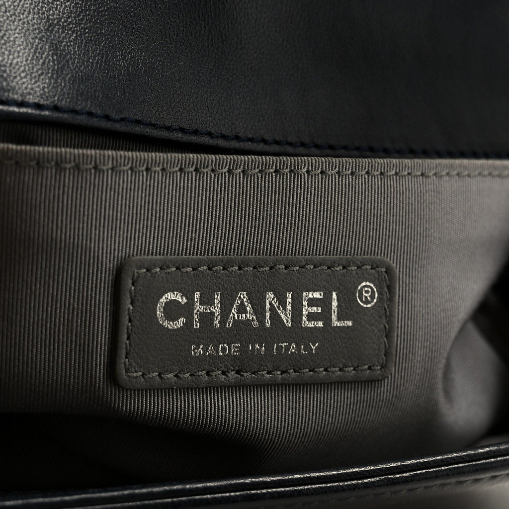 Chanel Velvet Quilted Small Boy Flap Blue
