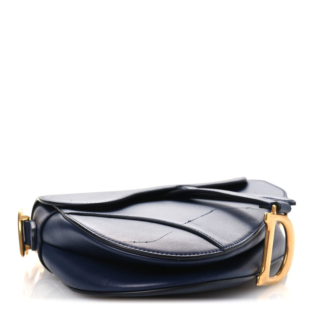 Christian Dior Calfskin Saddle Bag Blue