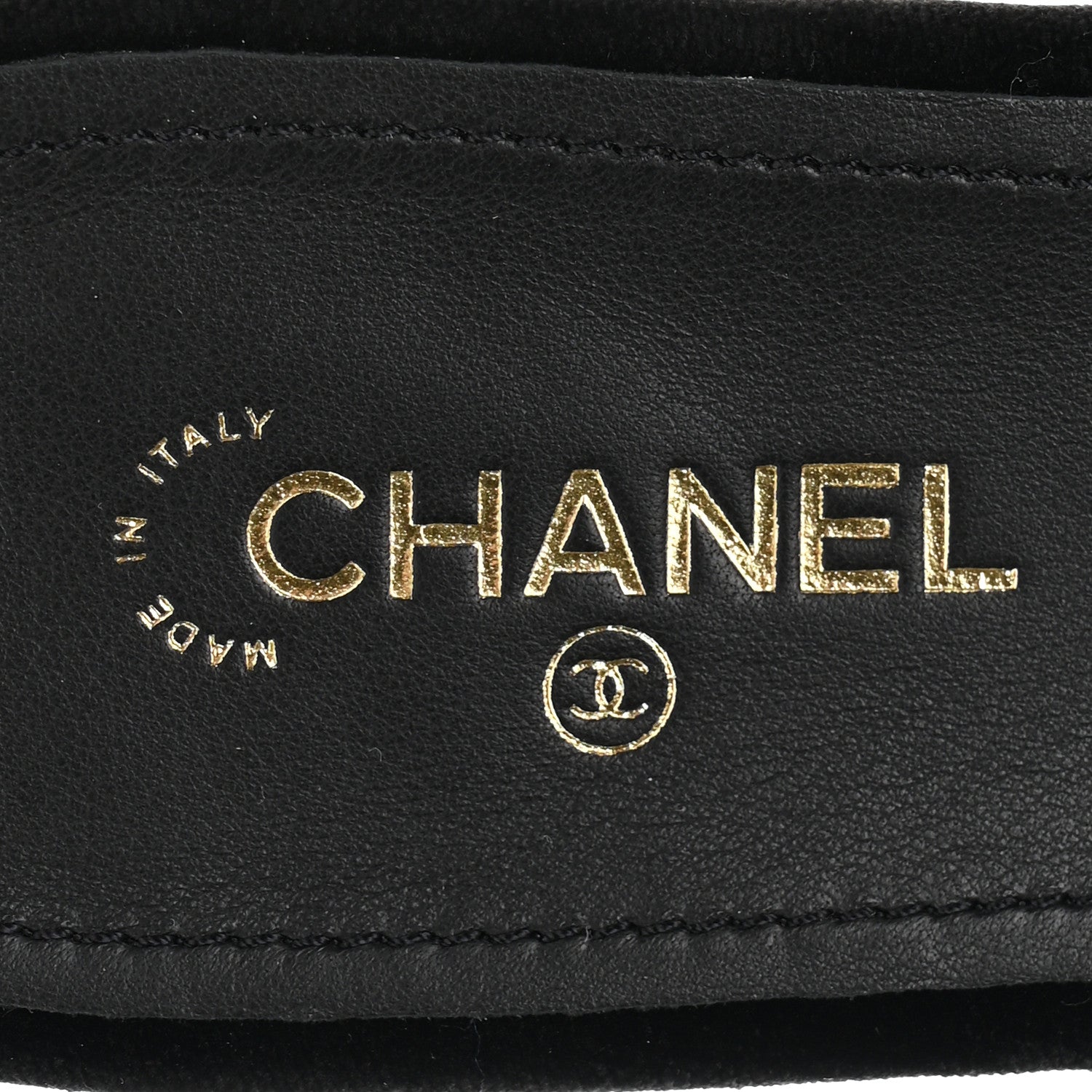 Chanel Velvet Pearl Camellia Slide Sandals 37 Black