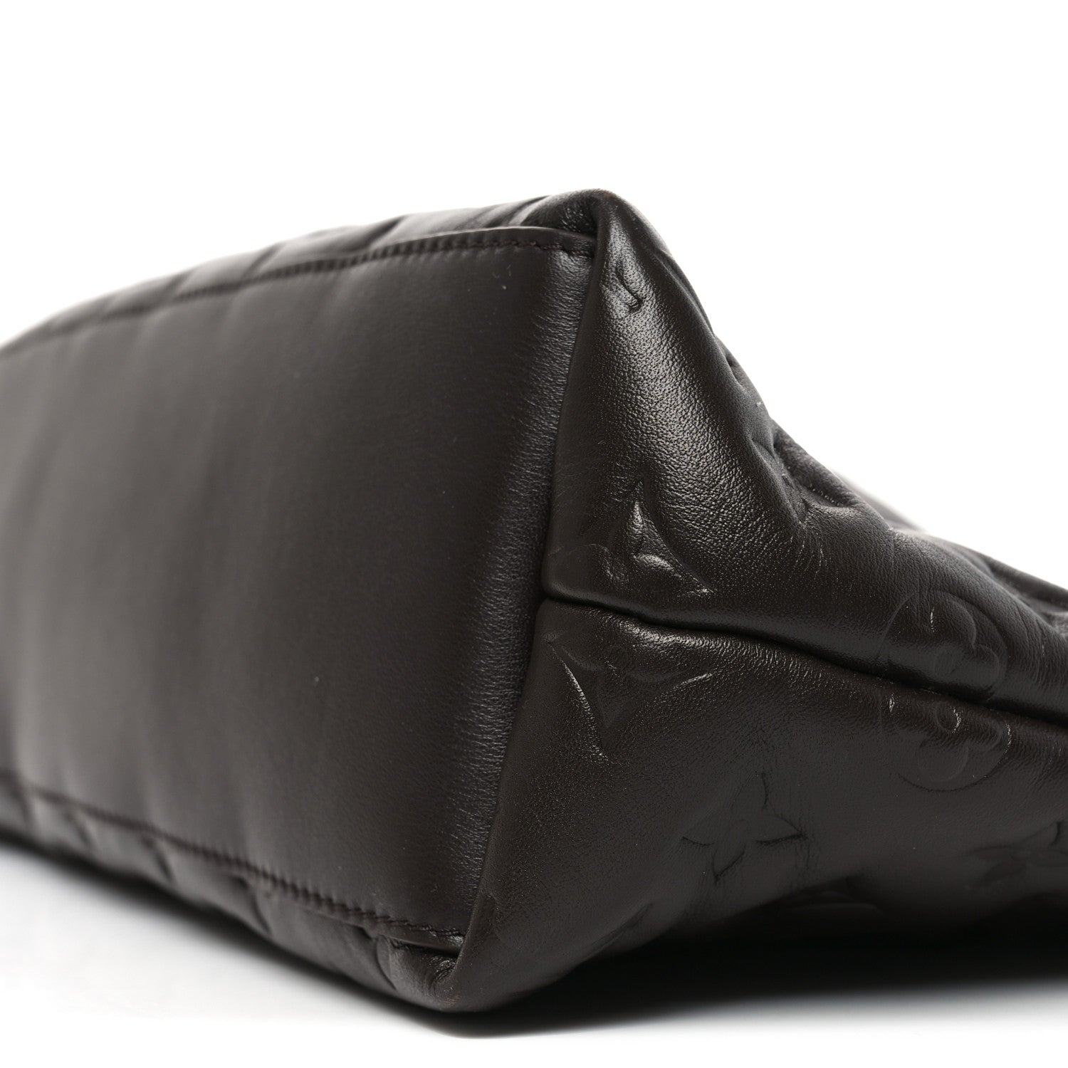 Louis Vuitton Calfskin Embossed Monogram Coussin Hobo MM Chocolate