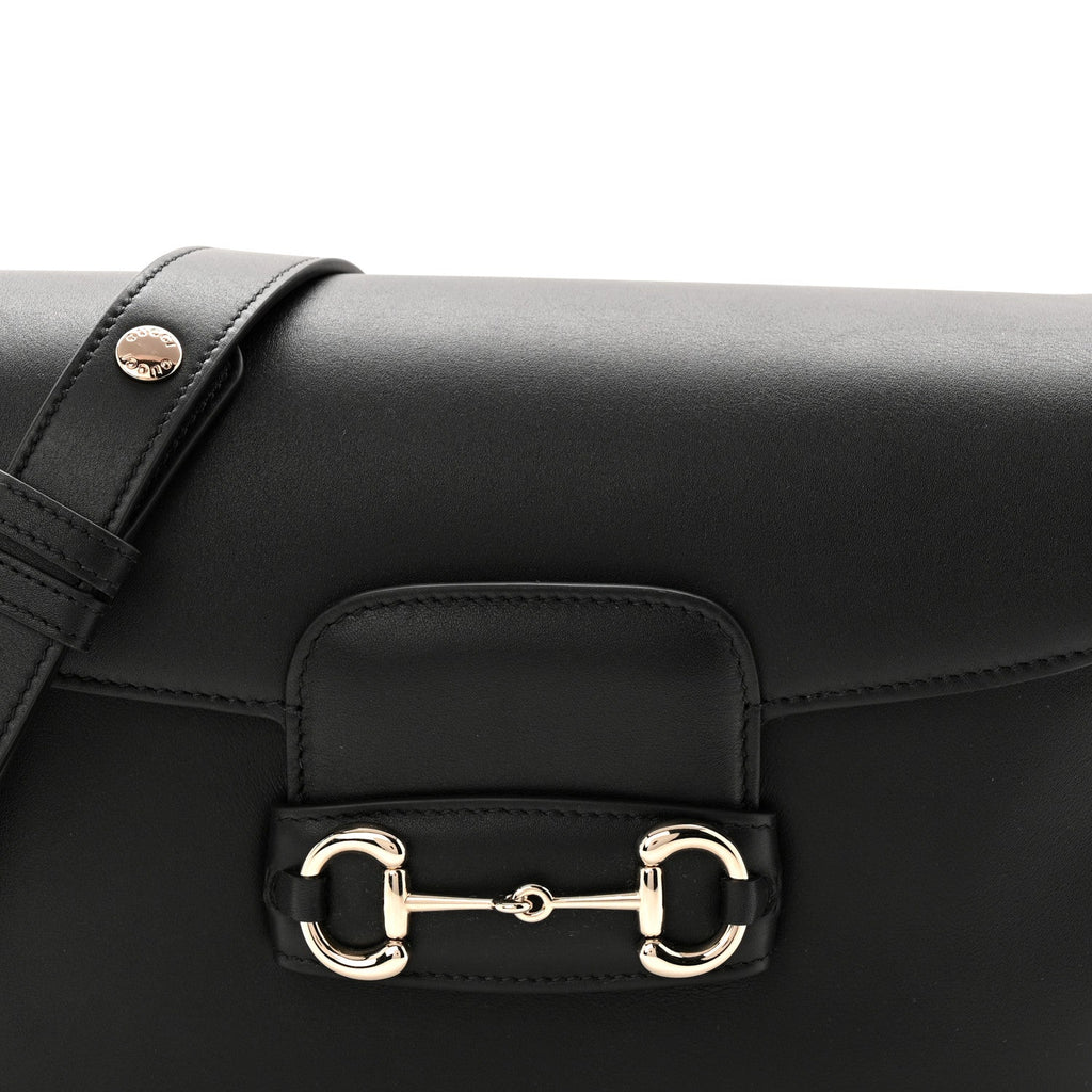 Gucci Ciny Lux Calfskin Horsebit 1955 Soft Small Shoulder Bag Black